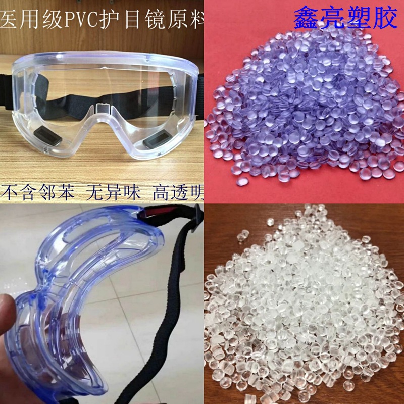 高透明医用级PVC护目镜原料 香港和富60A无异味护目镜PVC原料粒子