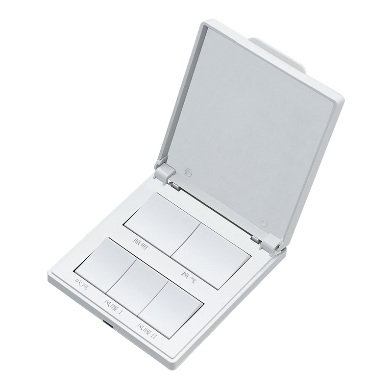 Flip white five-open