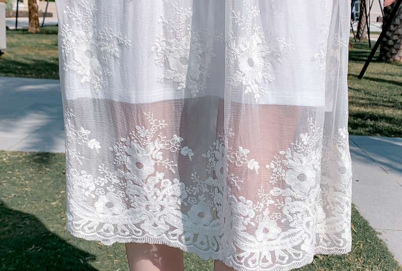 Lace Embroidery Silk Dress