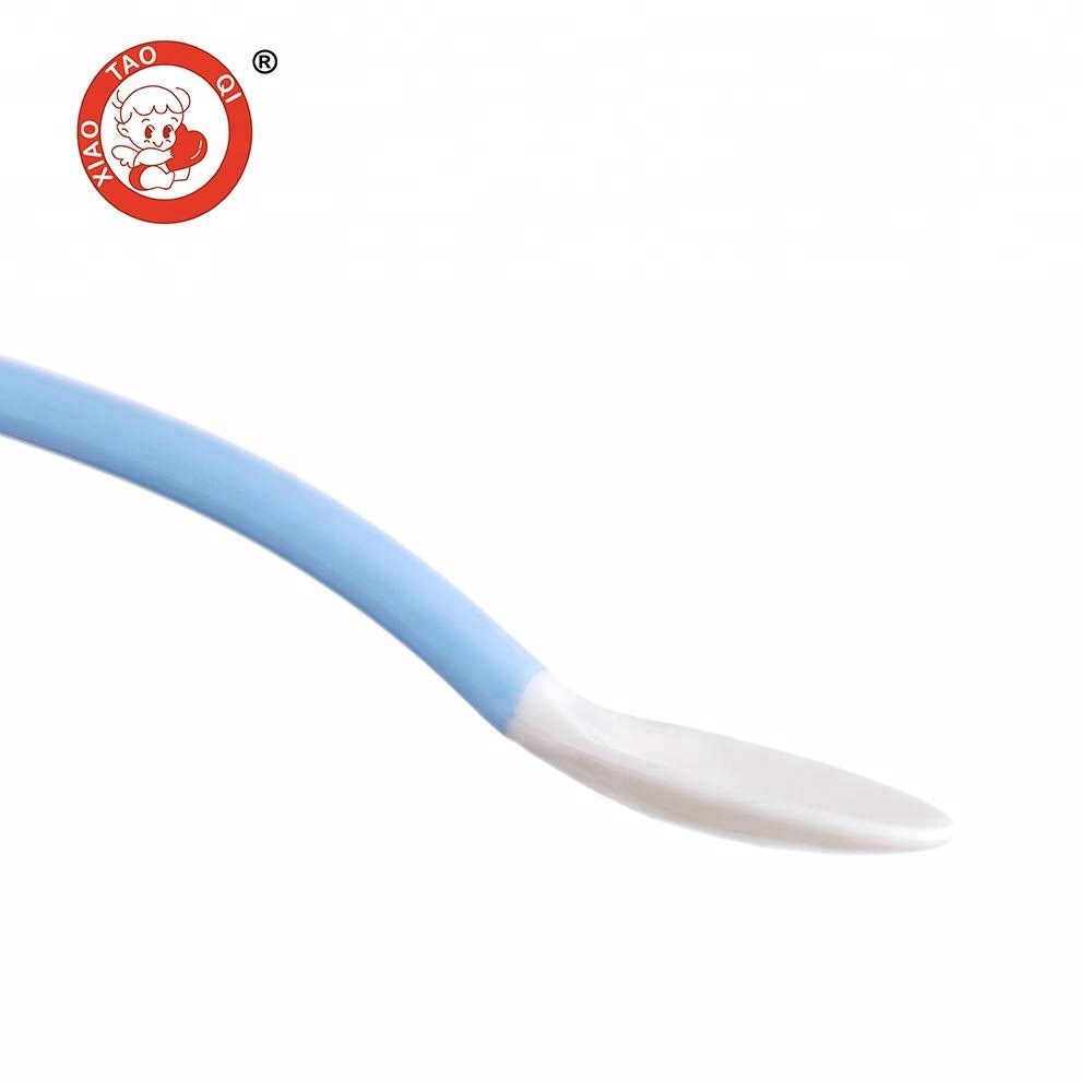 Poco travieso suministros bebé cuchara de silicona suave cabeza cuchara PP cuchara bebé alimentación vajilla