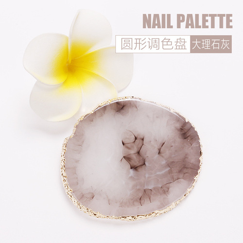 Cross-border nail art round palette, resin agate chip nail art, painted nail polish display board tool