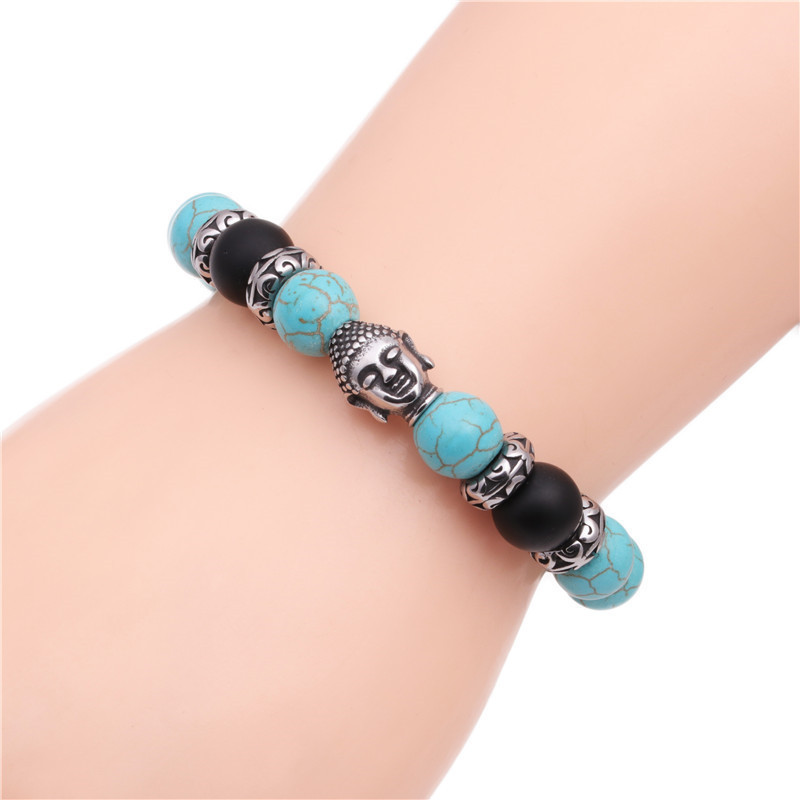 Fashion Bracelets Stainless Steel Woven Adjustable Buddha Head Bracelet display picture 7