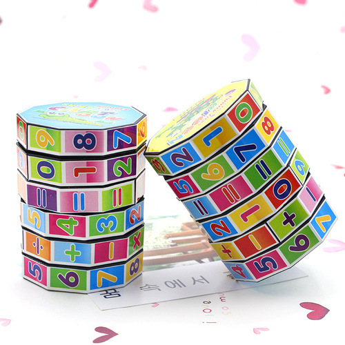 Children's digital Rubik's cube cylindrical Rubik's cube baby early education arithmetic Rubik's cube educational toy stall supply wholesale