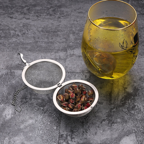 304 stainless steel tea ball, round tea filter seasoning ball, Weibao, braised seasoning ball, tea filter, tea set