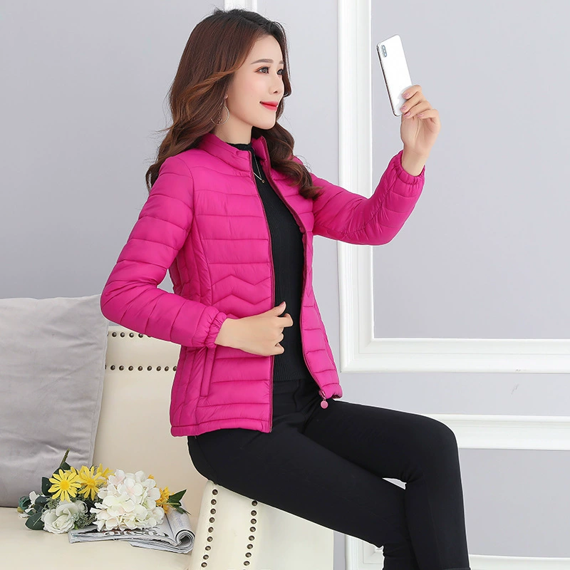 2023 новое пальто с хлопковой подкладкой, женский короткий приталенный пуховик в Корейском стиле, женский простой пуховик больших размеров с капюшоном и воротником-стойкой, хлопковый пуховик