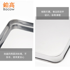 Stainless Steel Rectangular Baking Pan, Straight-Sided, 10-Inch - Ideal for Cheung Fun, Tanghulu, Japanese-Style Flat Square Plate, and Cool Rice Noodles
