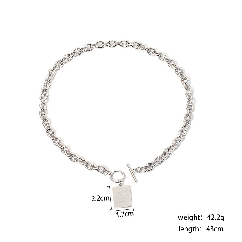 60g Weight Necklace Classification Wedding, Travel Occasion Titanium Steel Material Unisex Gender New Letter Army Brand Smiling Face Hip Hop Style Titanium Steel Necklace Accessories Jewelry 2