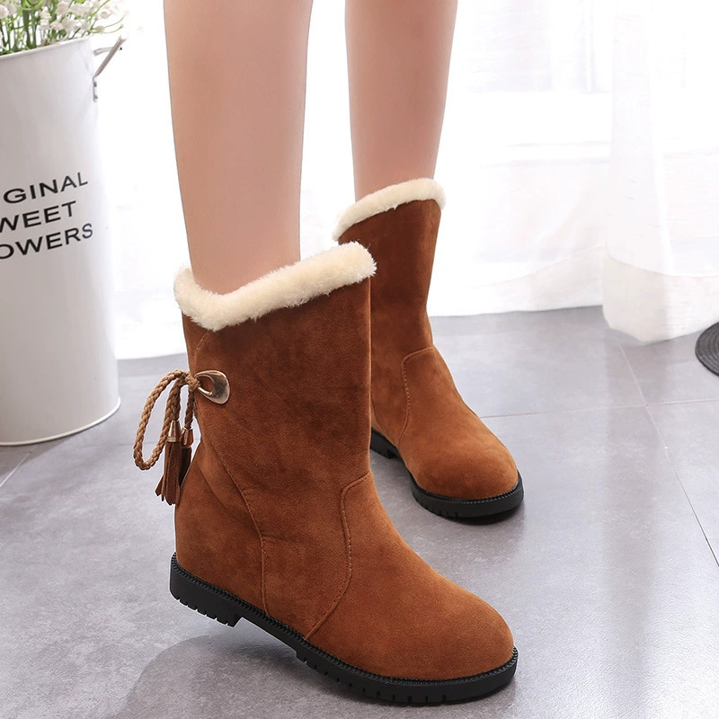 demi‑season non‑slip ankle boots, faux‑fur lining, low heel, sizes 35–40