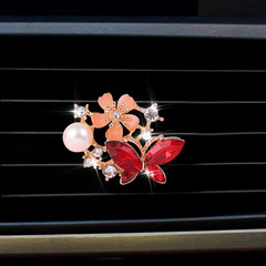 Diamond-studded butterfly car air freshener clip, creative car air vent perfume clip, car interior decoration, car accessory, car ornament