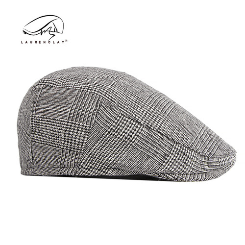 Foreign trade hat spring and autumn new plaid beret men's British retro literary casual progressive hat women's peaked hat