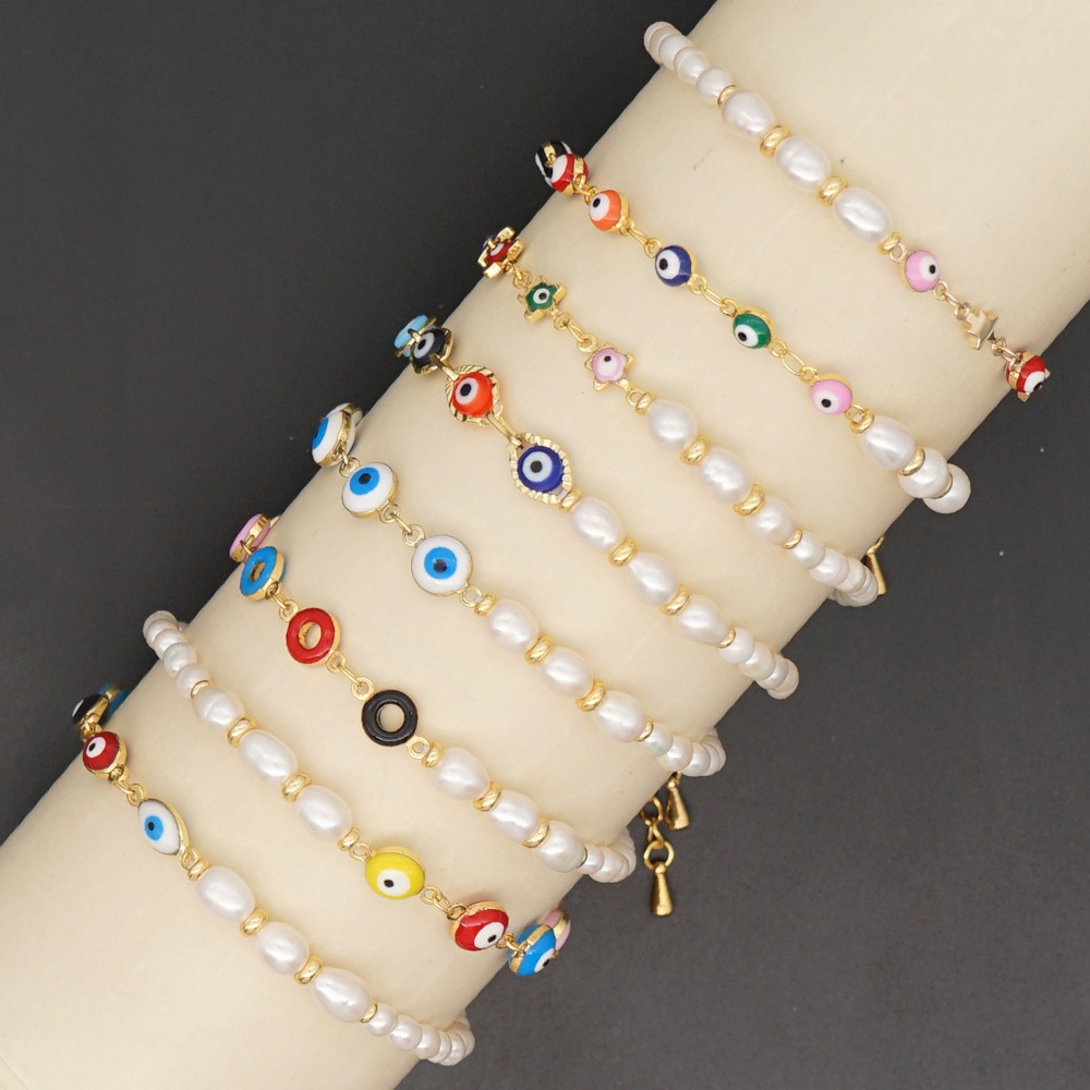 Retro Ethnic Style Color Eye Beads Simple Baroque Natural Freshwater Pearl Bracelet display picture 19