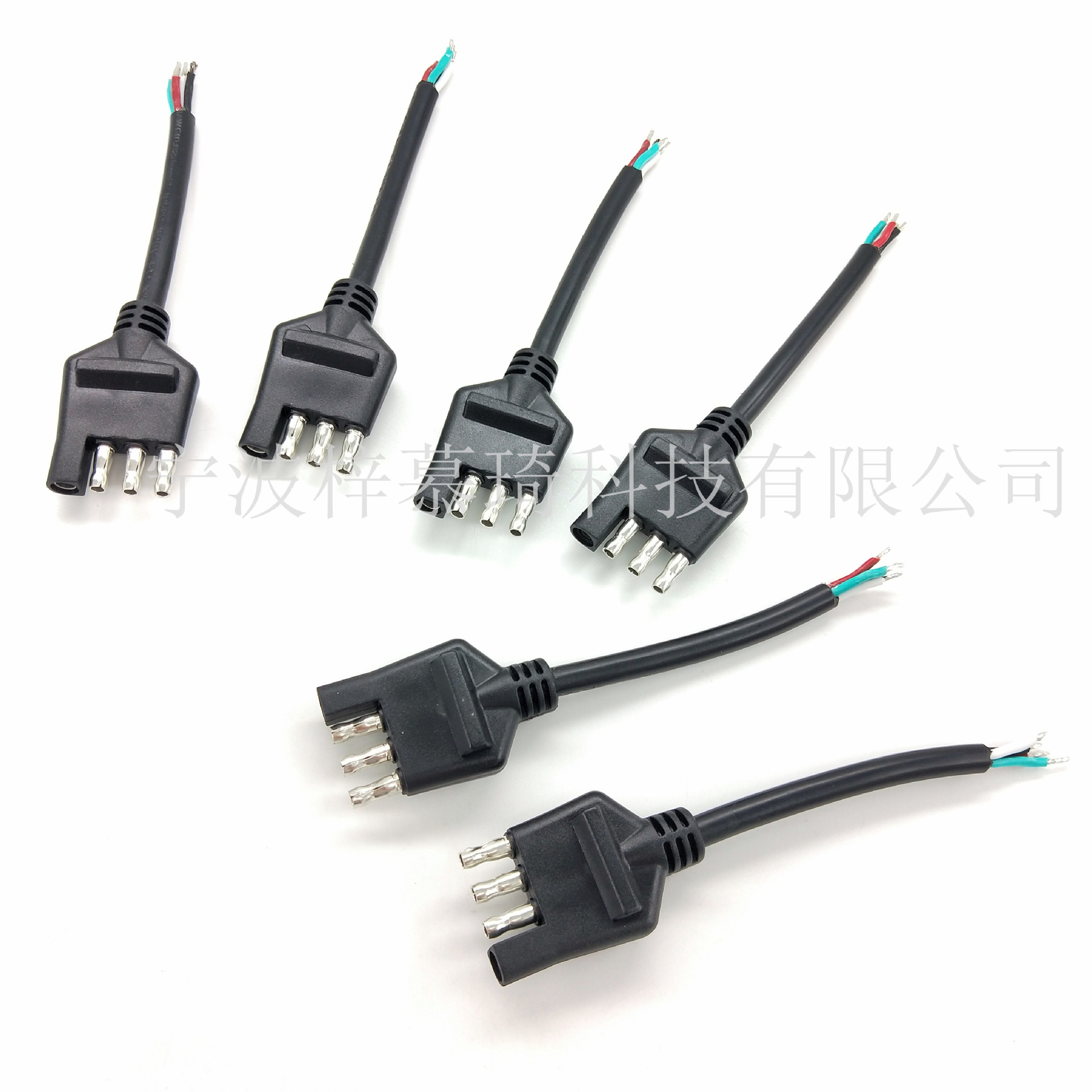 4芯拖车接线线束4路扁平 RV汽车船灯电线扩展插头18AWG连接器15CM