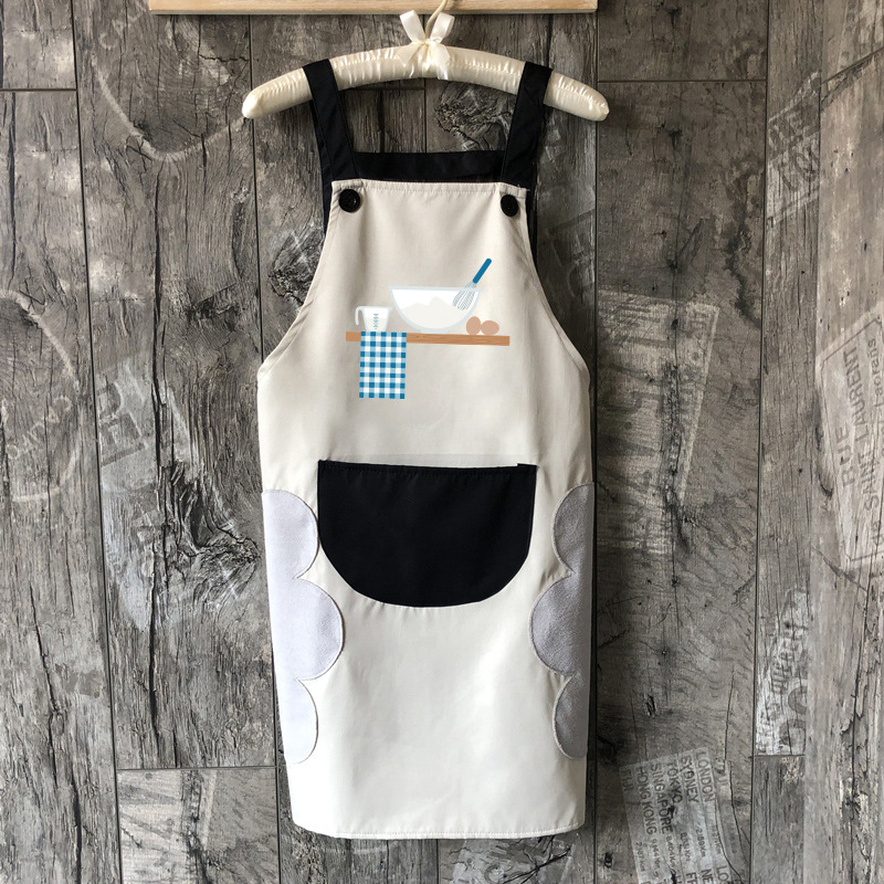 Delantal de moda de estilo coreano cocina linda de las mujeres ropa de trabajo de cocina borrable a mano Smock cintura sin mangas anti-aceite hogar