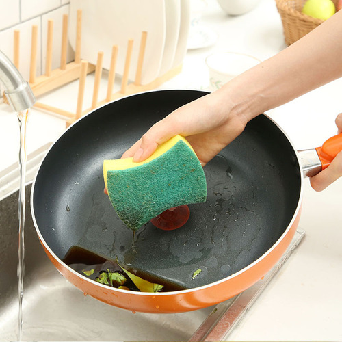 H847 double-sided cleaning sponge household thickened scouring pad kitchen supplies strong decontamination brush pot dishcloth