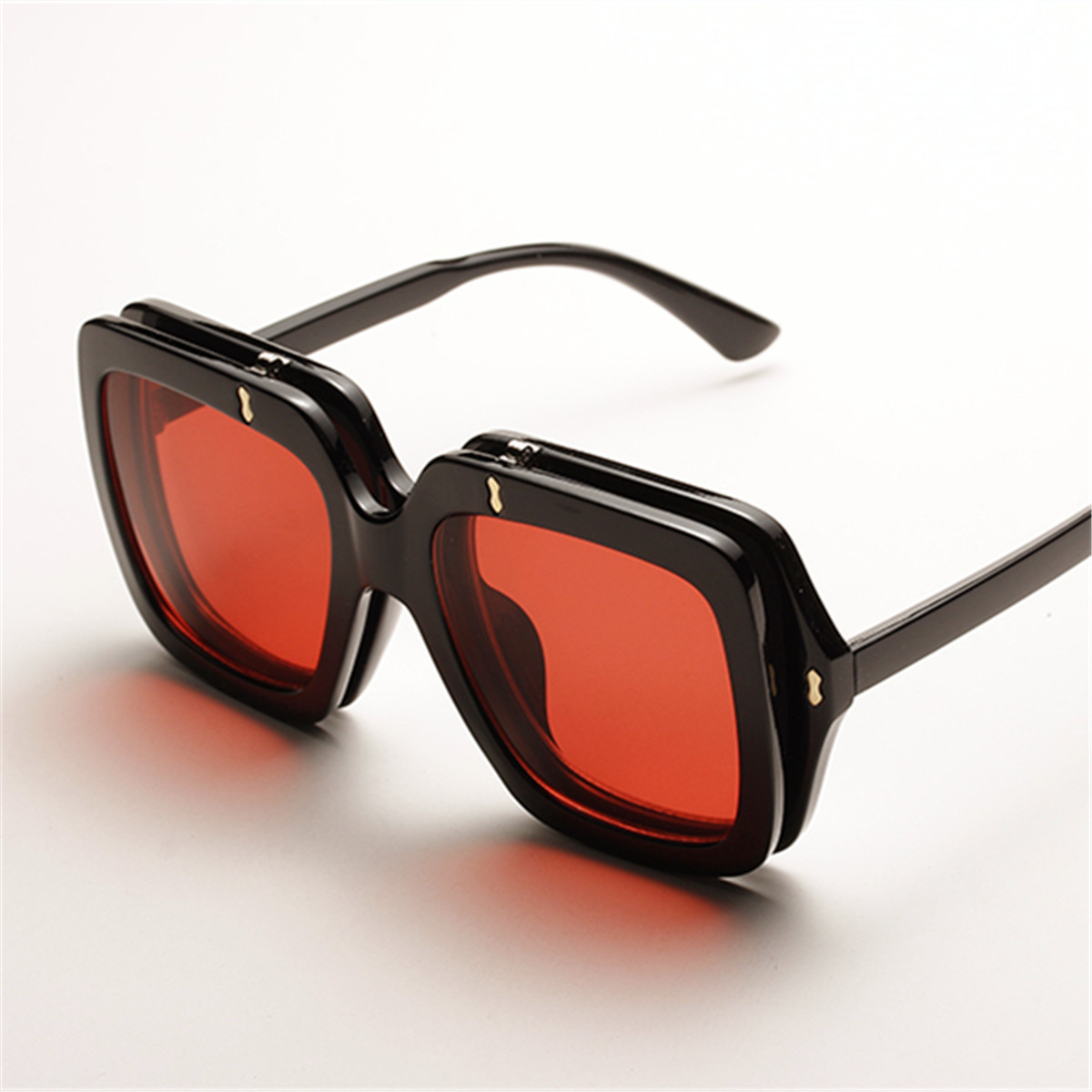 New Fashion Colorful Transparent Large Frame Sunglasses Flip Double Glasses Wholesale display picture 12