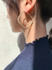 Metal silver needle, square retro fashionable earrings, silver 925 sample, European style, simple and elegant design
