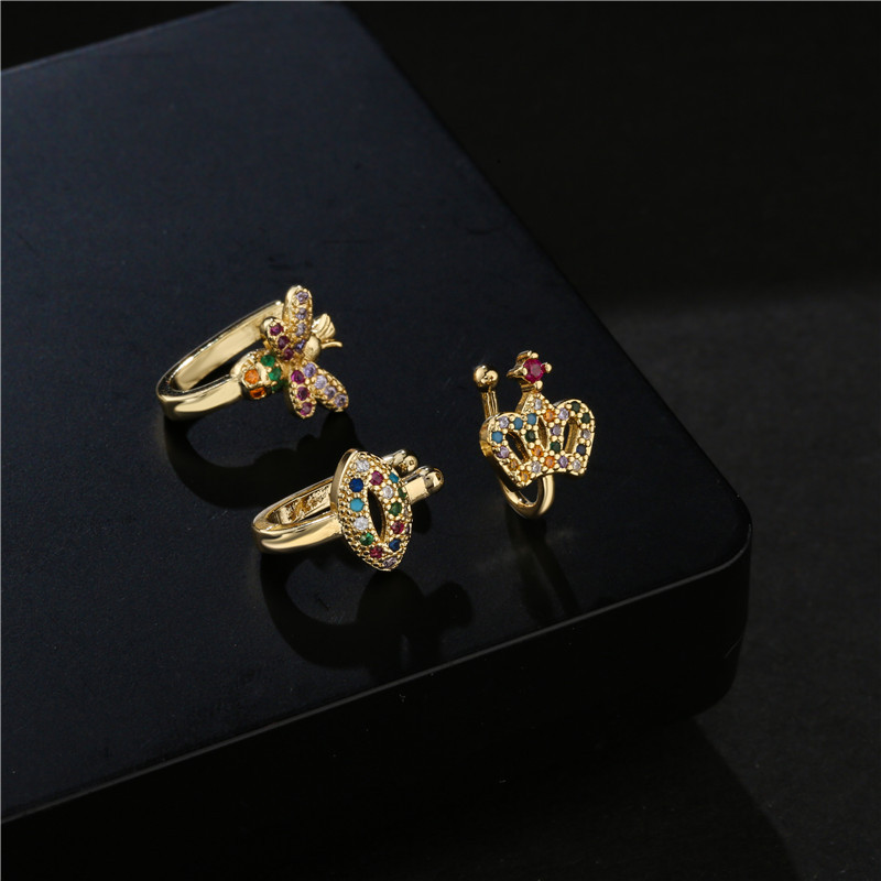 fashion simple copper micro-inlaid ear clip