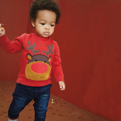 Europe and America style Autumn New products children Sweater pure cotton Children Cartoon Embroidery Sweater Terry Long sleeve Boy