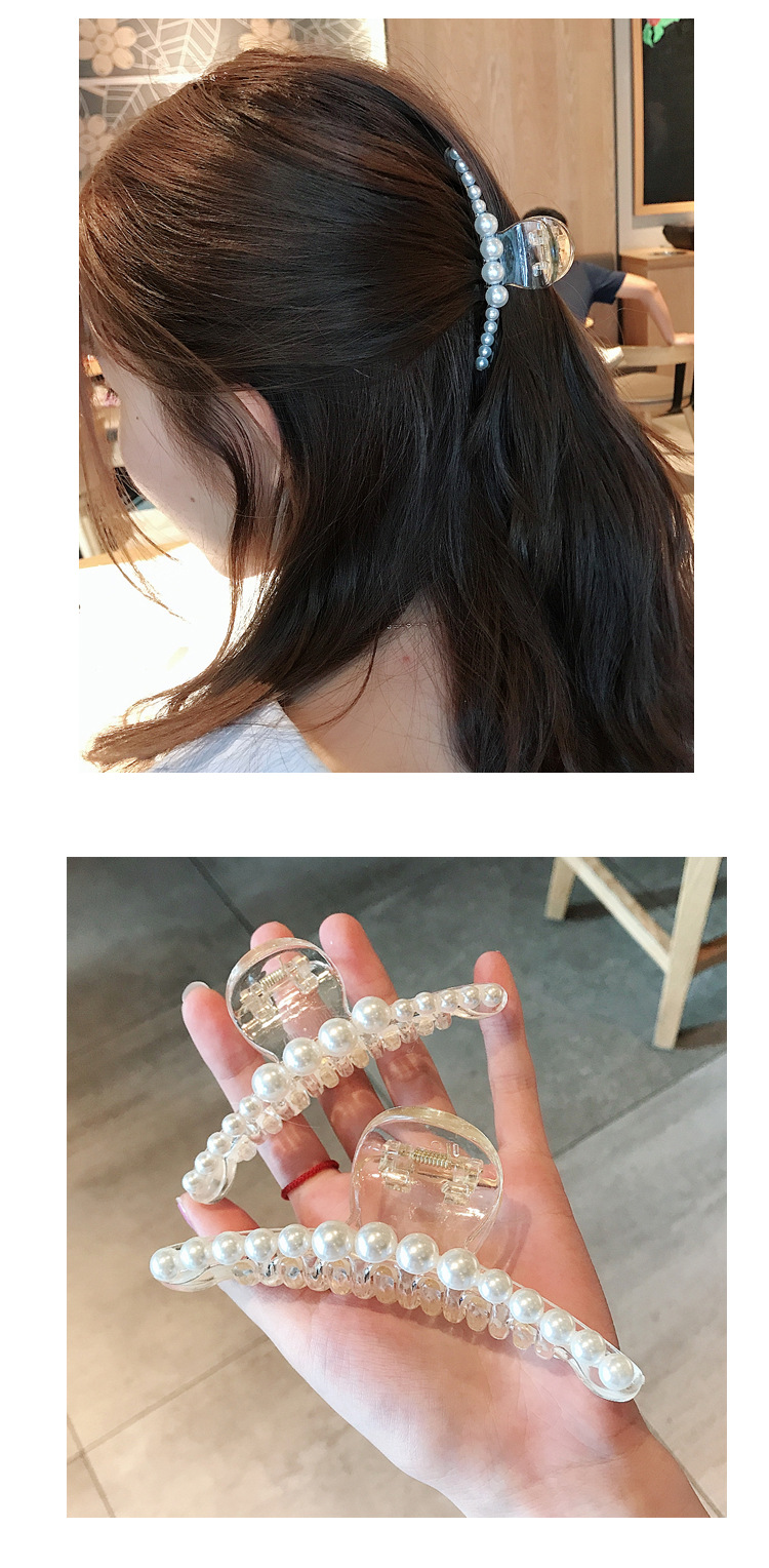 Korea's New Pearl Catch Clip Hairpin Back Head Hair Ponytail Clip Wholesale display picture 3