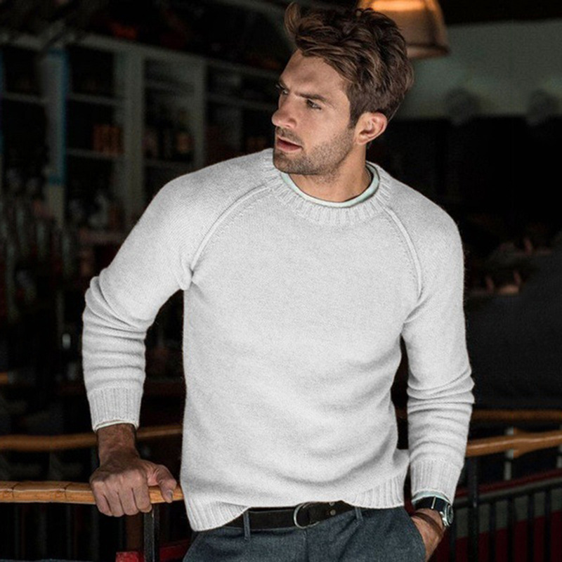 Casual Style Wholesale Men's Casual Solid Color Long Sleeve Men's Sweaters
