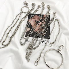 歐美飾品朋克風時尚ins男女潮流嘻哈金屬牛仔褲鏈條簡約裝飾腰鏈