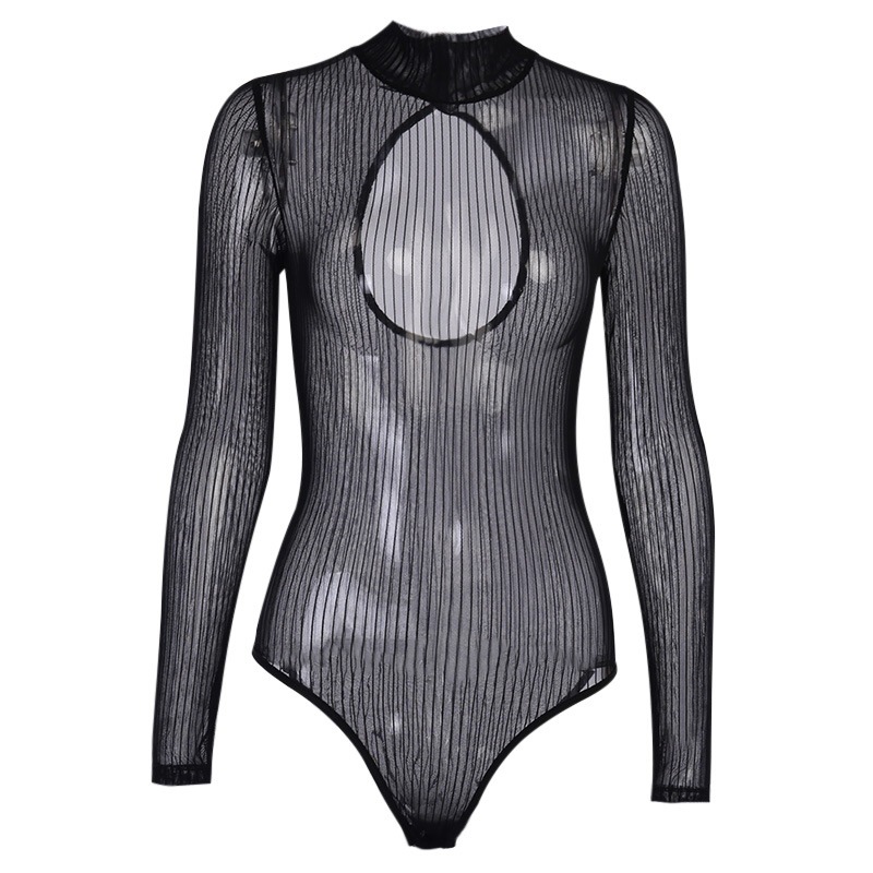 sexy halter net yarn perspective bodysuit NSMEI50895