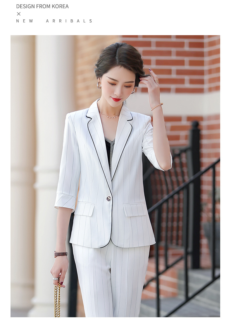 87 以上節約 21春と秋の作業服スーツ婦人服流行の袖小さなスーツファッションスタイルの銀行のプロの服の