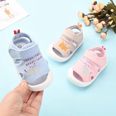 Female baby Sandals Summer 0 1-23 baby Baotou soft sole non-slip prewalker  Cloth shoes Male baby shoes