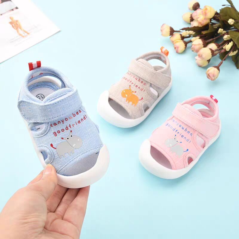 Female baby Sandals Summer 0 1-23 baby Baotou soft sole non-slip prewalker  Cloth shoes Male baby shoes
