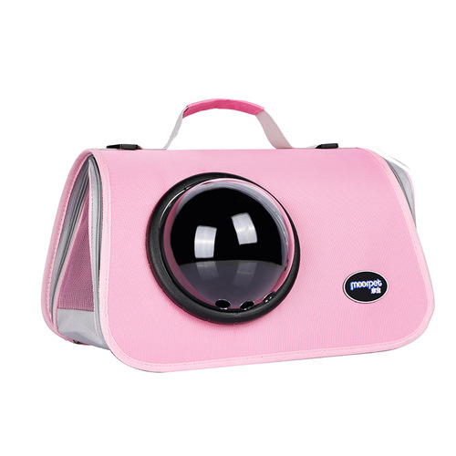Cat backpack outdoor travel bag, convenient hand-held, breathable and comfortable, space capsule style cat Teddy handbag, single-shoulder cat walking bag