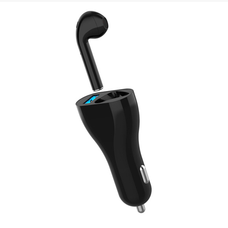 车载蓝牙耳机汽车车充 右单耳自动连接 商务通话 可手机充电车充