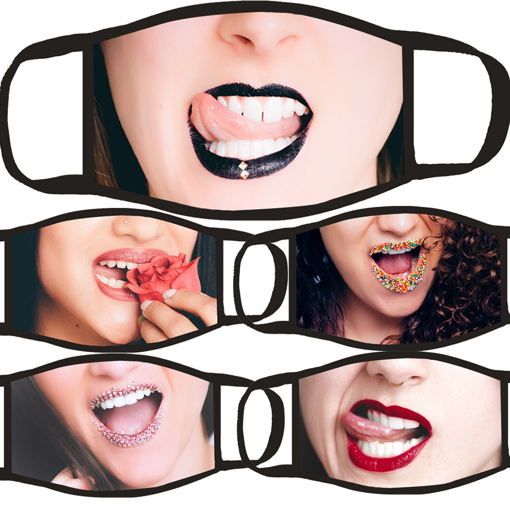 欧美时尚人脸印花民用口罩防尘挂耳式多色多款wish亚马逊爆款|ms