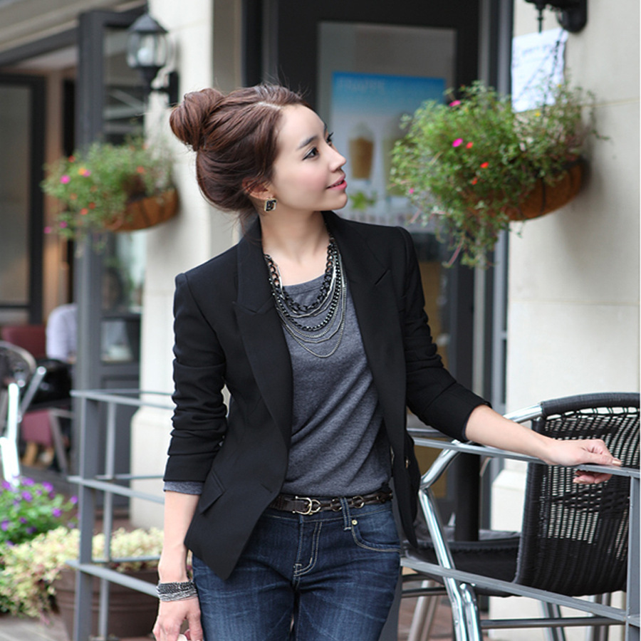 Small Suit Women's Jacket 2020 Spring and Autumn New Women's Korean Mid-length Slim-fit Slimming Casual Small Suit Trendy