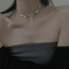 Necklace, brand golden chain for key bag  hip-hop style, European style, silver 925 sample, Korean style