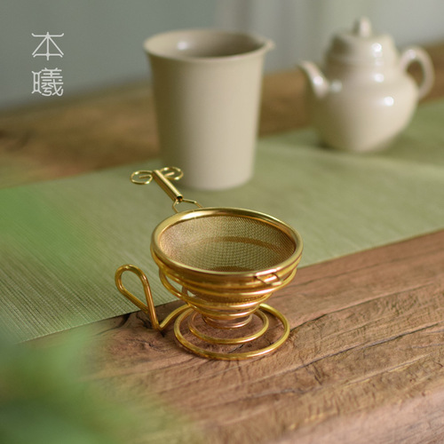 Stainless steel tea drain rack tea strainer spring base Kung Fu tea set tea ceremony accessories tea strainer cover manufacturer wholesale