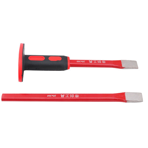 Dichuangfeng steel chisel masonry chisel 250 long cement chisel 300 long chisel with rubber sleeve flat head flat chisel hardware tool