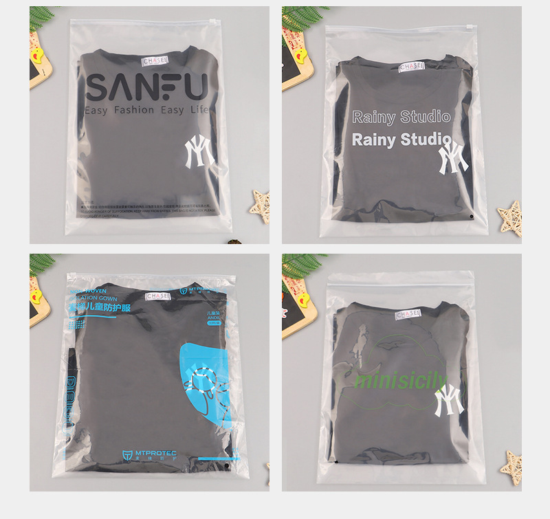 服装拉链袋磨砂透明衣服包装袋塑料收纳自封袋子定制二维码警示语-阿里巴巴