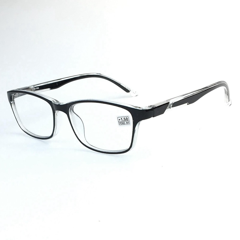 批发新拼色黑透明小框男女适用高清老花眼镜300度阅读时尚老人镜