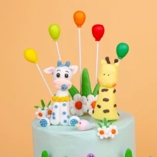 烘培生日蛋糕装饰摆件儿童生日卡通长颈鹿小鹿插件蛋糕装饰配件