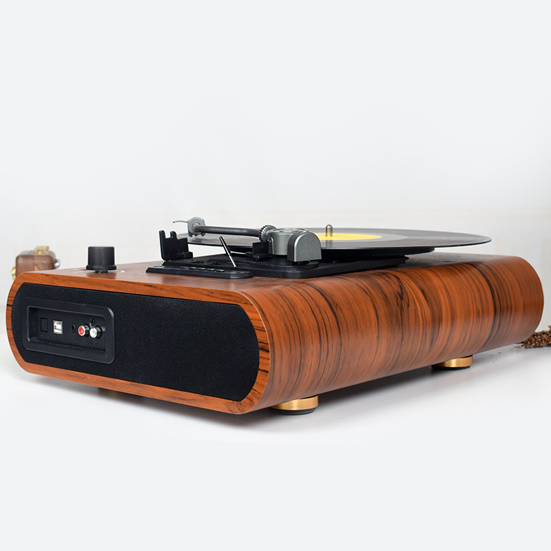 Виниловый проигрыватель Loo Retro Bluetooth натуральное дерево