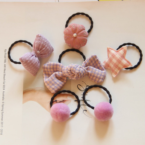 Baby hair tie and rubber band combination, bow children's hair accessories set, crown small hair tie, girls' hair tie
