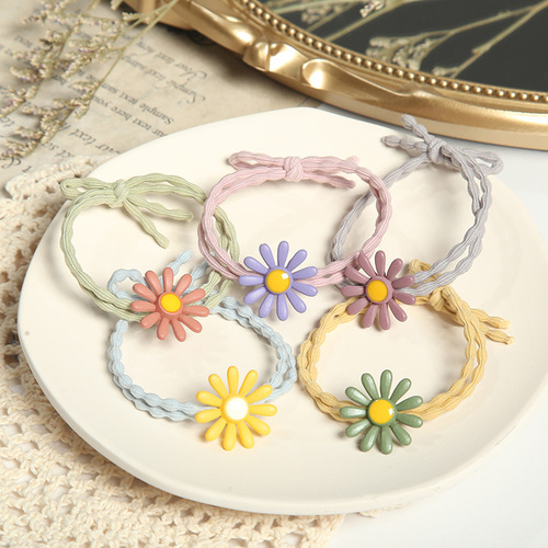Internet celebrity's same style small daisy hair band, sweet candy color daisy hair rope, cute and fresh = girl's headwear wholesale