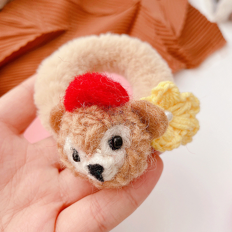 Cartoon Color Matching Furry Hair Ring Hair Clip display picture 7