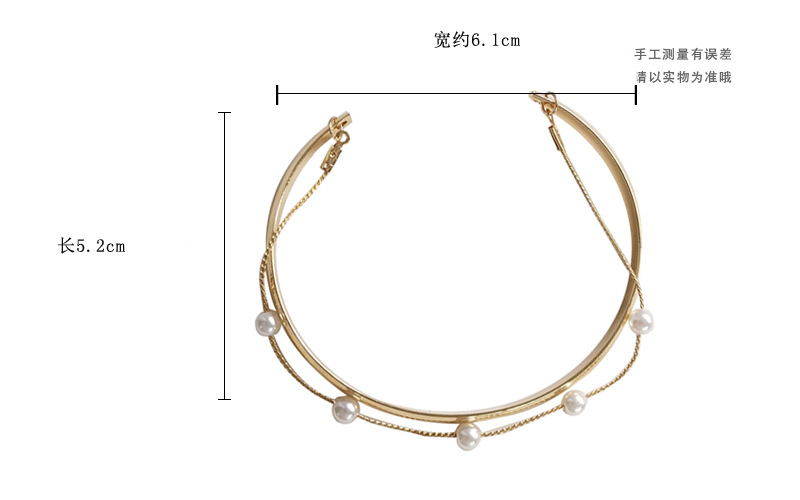 Fashion double layer geometric pearl bracelet