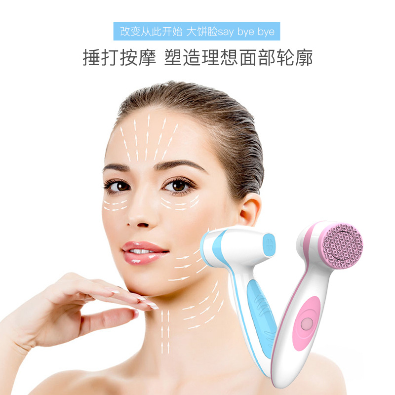 跨境爆款電動矽膠洗臉儀spa心動機矽膠潔面儀電動按摩器美容儀