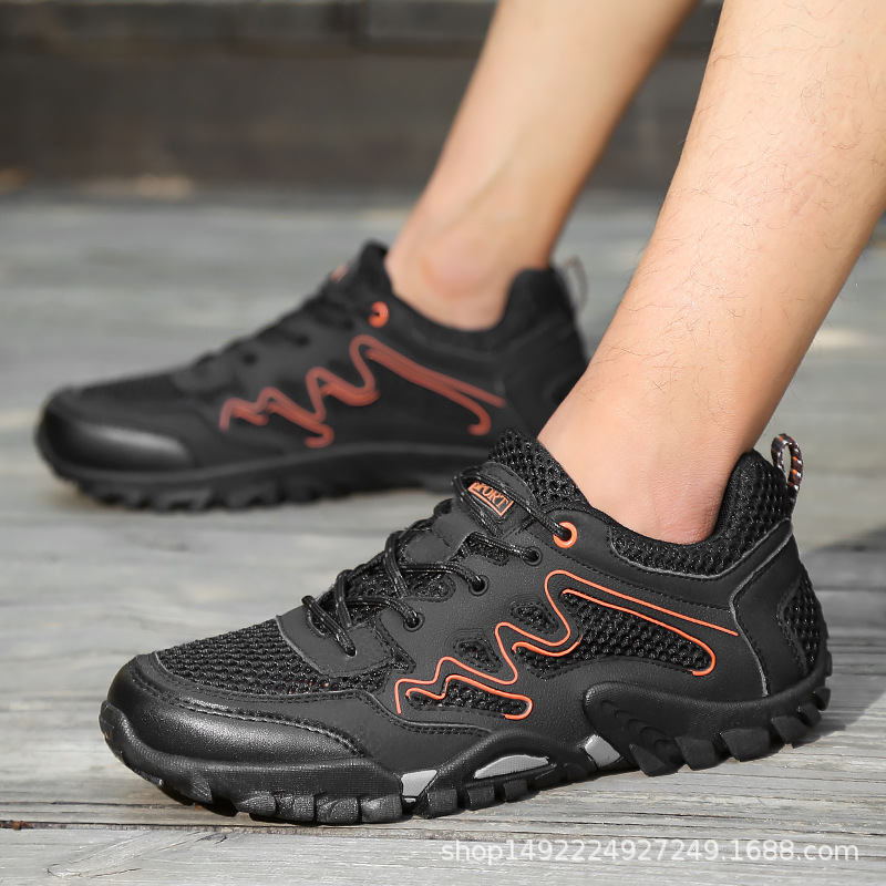 2020夏季新款網眼鞋戶外運動休閑網鞋男透氣登山鞋防滑徒步網面鞋