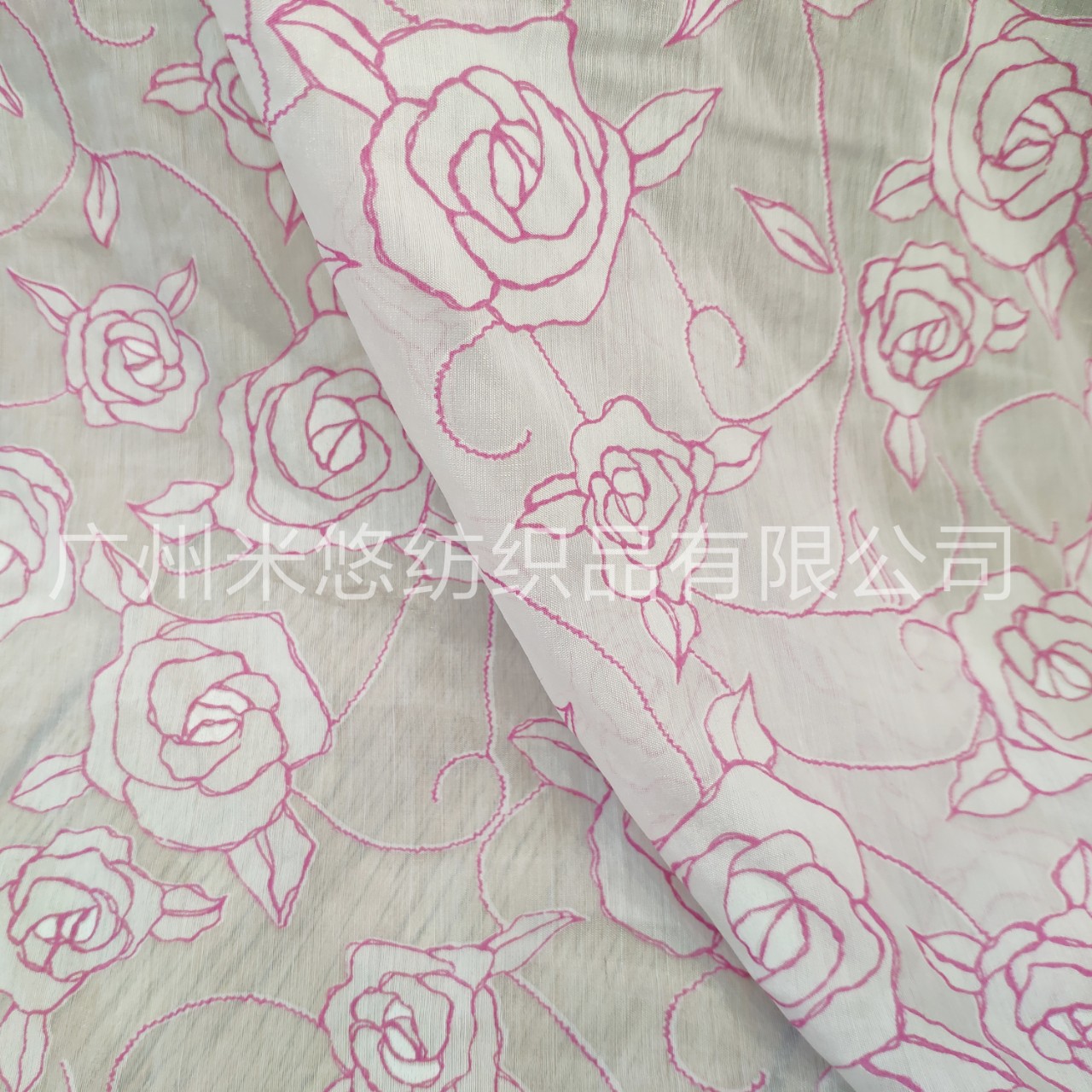 镂空柔丝 简约线条玫瑰花纱 春夏透明软纱 女装时尚布料