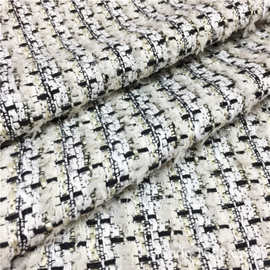 新款 粗纺 小香风外套布料 特种纱编织面料 批发 服装箱包适用