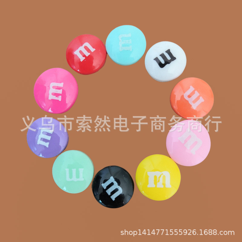 新流行趣味m豆巧克力豆diy饰品配件手机美容树脂材料 阿里巴巴