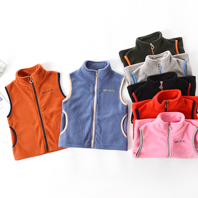 儿童马甲春秋加厚男童背心摇粒绒洋气童装女童外穿宝宝小女孩马夹|ms